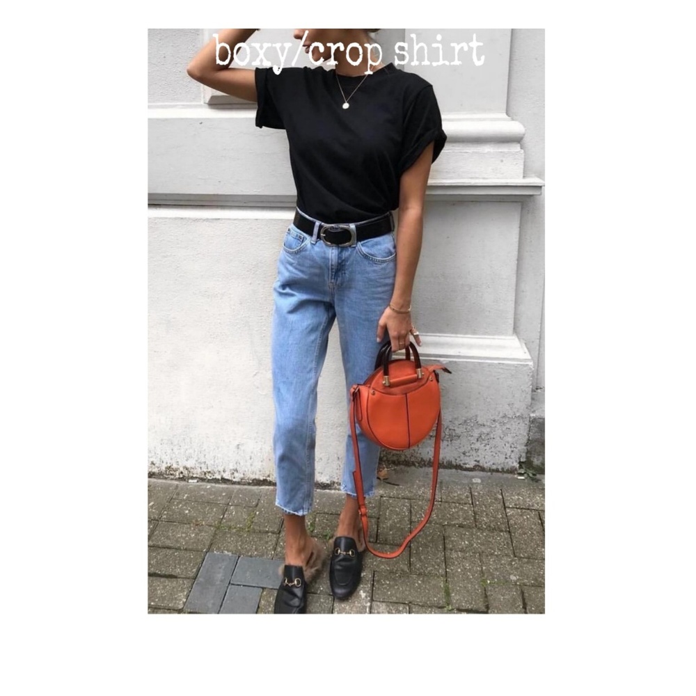 NWT TOPSHOP ROLL BACK CROP TEE